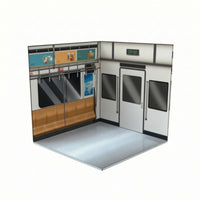 L-Shaped Miniature Diorama Backdrop Flat-Packing Diorama Backdrop Compact Miniature Display Base Freestanding for Collectors, Hobbyists
