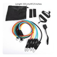 11 Pieces Resistance Band Set Multi-Functional Workout Pull Rope Set Portable Exercise Tube Kit for Travel, Office
