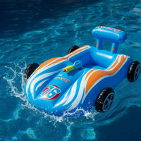 Racing-Style Pool Buoyant with Water Leak Resistant Inflatable Car Buoyant Thickened Inflatable Seated Toy with Water Easy to Inflate for Children