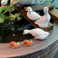 Vivid Details Miniature Duck Figurine Realistic Design Micro Landscape Duck Outdoor Safe for Pond