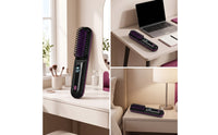 Cordless Hair Straightener Brush Portable Hair Straightener Brush for Mobile Users, Travel, on the Go