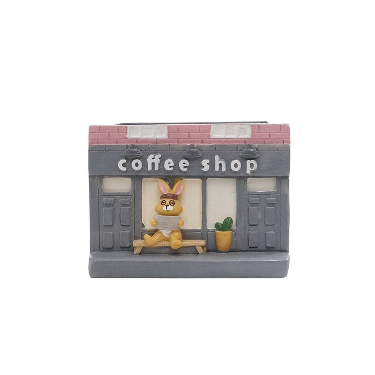 Shopfront Planter Decorative Storefront Flowerpot Small Garden Pot Compact for Succulent Lovers, Desk, Windowsill