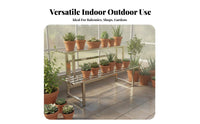Stainless Steel Flower Rack Rustproof Multi-Tier Plant Shelf Rust-Resistant Stepped Stand for Florists, Gardeners, Balcony, Outdoor, Patio
