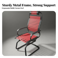 Breathable Design Woven Elastic Band Chair Flexible Support Office Seat Ergonomic Seating Furniture Lightweight for Mahjong enthusiasts, Students, Homeowners, Study Room, Small Spaces, Bedroom