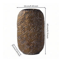 Tabletop Vase Hand-Crafted Vase with Textured Surface Handmade for Cabinet