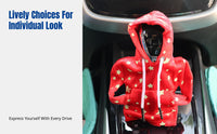 Creative Luminous Car Gear Cover, Plush Hoodie Style, Universal Gear Knob Protector, Decorative Accessory