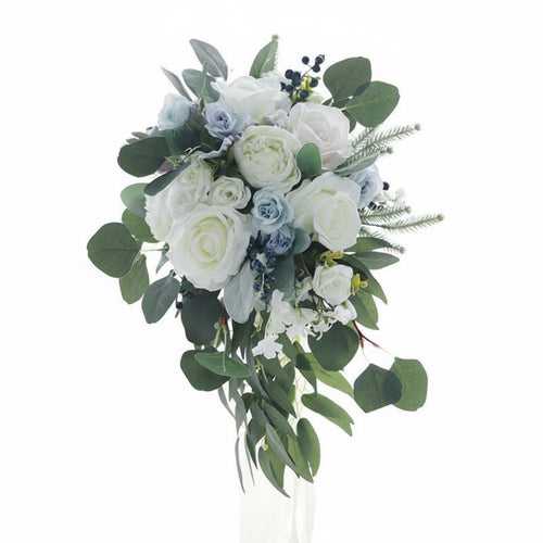 Teardrop Bridal Bouquet Reusable Artificial Wedding Bouquet Everlasting Keepsake for Photo Photography