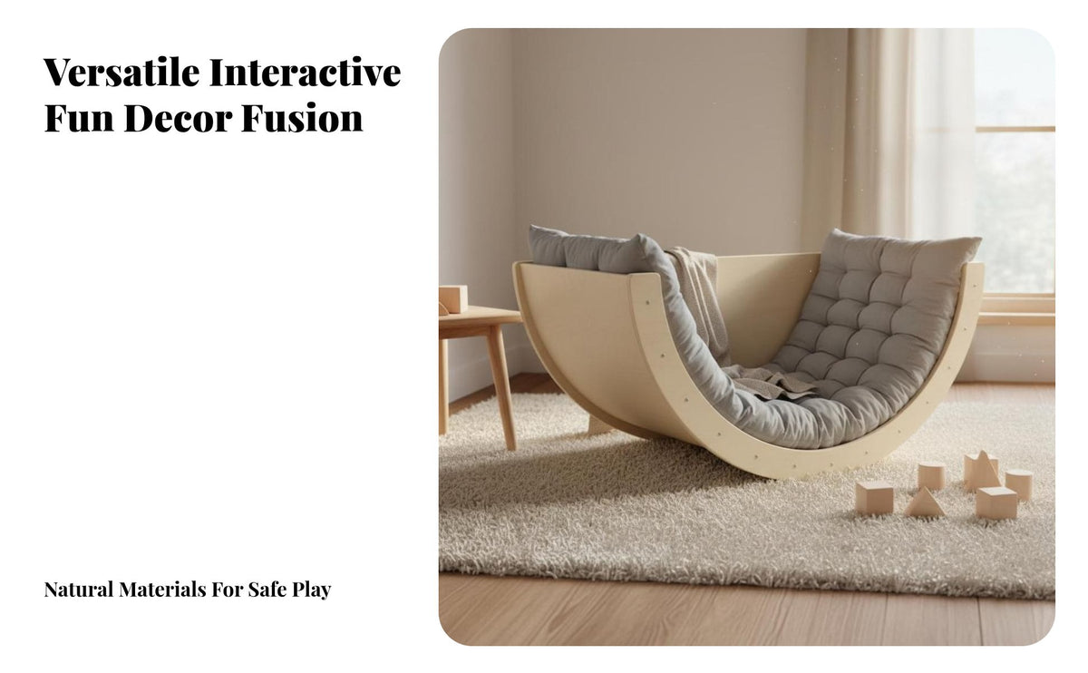 Develops Gross Movement Skills Wooden Arch Rocker Reversible Design Wooden Play Arch Sturdy & Safe Toddler Balance Rocker Polished Border S for Toddlers, Babies, Parents, Playroom, Nursery, Living Room, Bedroom