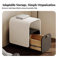 Nordic aesthetic Narrow Nightstand with Drawer Minimalist Design Narrow Storage Table with Drawers Space-Saving Home Furnishing Multi-Functional for Apartment Dwellers, Homeowners, Students, Bedroom, Small Spaces, Living Room, Entryway