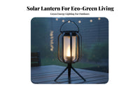 Waterproof Solar Effect Lantern Multiple Lighting Modes Hanging LED Lantern with Tripod Weather Resistant for Campers, Camping, Patio