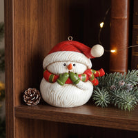 Snowman Ornament with Hanging Loop Festive Snowman Ornament Miniature for Collectors