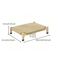 Breathable Elevated Pet Bed Low-Rise Pet Cot with Wooden Frame Indoor Raised Dog Bed Modern for Small Dogs, Cats, Young Dogs, Living Room, Bedroom, Balcony