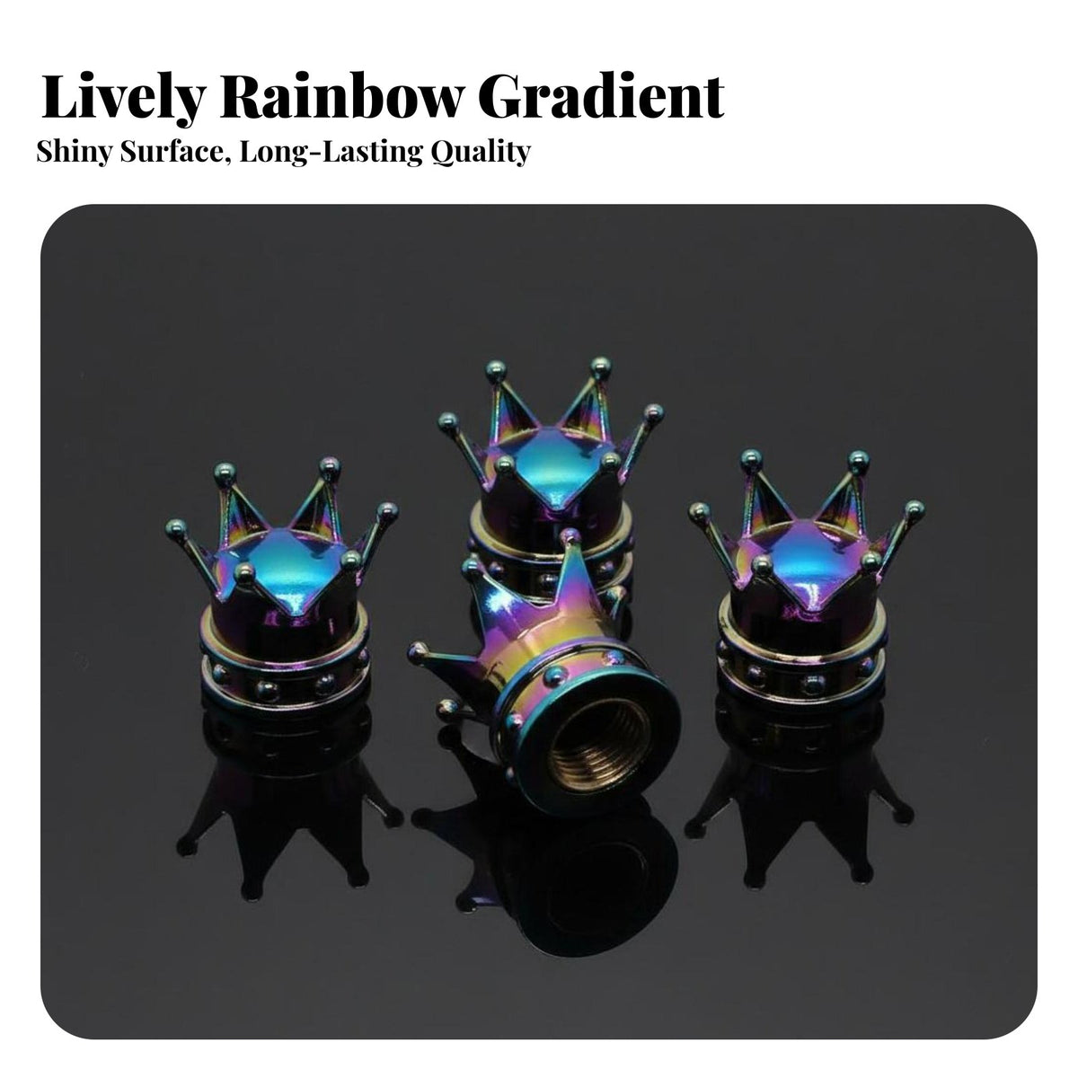 Tire Valve Stem Cap Sturdy Iridescent Valve Stem Cap Simple Twist-On Installation Vehicle Accessory for Car Owners, DIY Modifier S, Garage