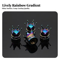 Tire Valve Stem Cap Sturdy Iridescent Valve Stem Cap Simple Twist-On Installation Vehicle Accessory for Car Owners, DIY Modifier S, Garage