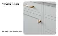 Light Luxury Design Ceramic Cabinet Handle Modern Simple White and Gold Drawer Pull Elegant Appearance for Kitchen, Bedroom, Bathroom