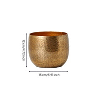 Vase with Hammered Finish Gold Aluminum Vase Textured Vessel for Homeowners, Decorators, Tabletop, Living Room, Entryway