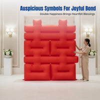 Wedding Inflatable Double Happiness Symbol, Red Ceremony Backdrop, Festive Arch for Events
