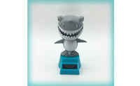 Cartoon Solar-Powered Shark Figurine Compact Car Ornament with Solar Panel Cute Swaying Shark Ornament Whimsical for Drivers