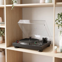 Clear Vinyl Player Dust Cover Transparent Turntable Lid with Hinges Rigid Turntable Dust Cover Hinges Long-Lasting for Vinyl Collectors