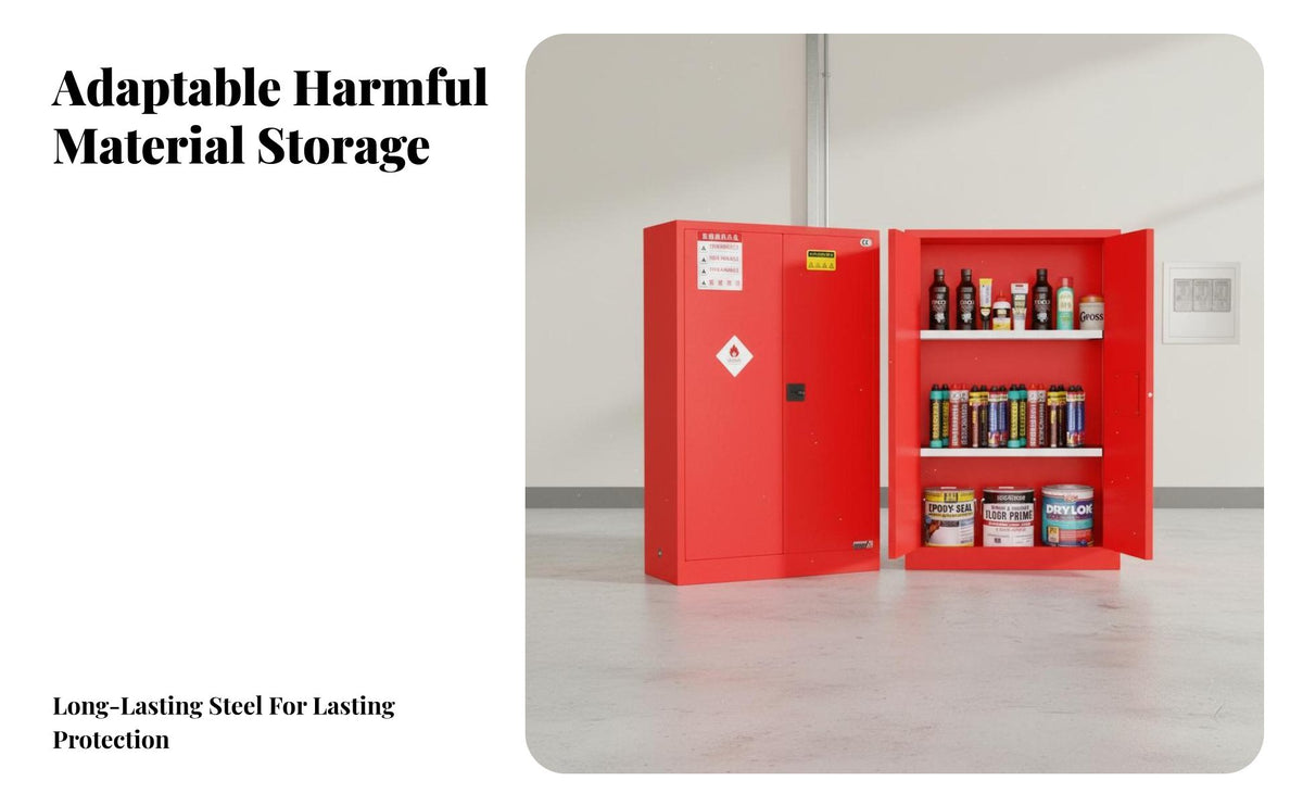 Shock Resistant Resistant Storage Cabinet Double Wall Steel Construction Fire Resistant Cabinet Anti Grounding for Workshop Owners, Warehouse