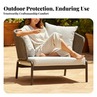 4 Pieces the manufacturerather-Resistant 4-Piece Woven Seating Set Plush paddings Outdoor Furnishing long-lasting Frame Conversation Group Easy to Clean for Hospitality Businesses, Entertainers, Patio, Garden, rearyard, waterside