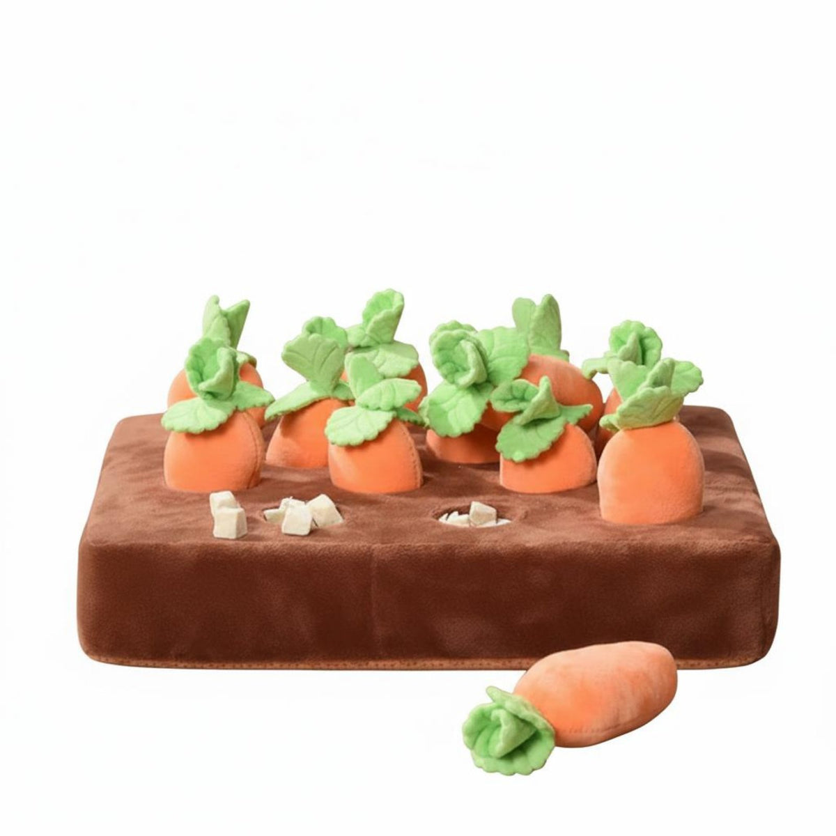 Boredom Breaker Interactive Carrot Garden Toy Chew-Resistant-Resistant Soft Carrot Brain-Teaser Toy Squeaky Carrots for Cat Owners, Playtime