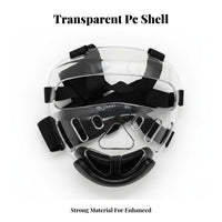 Taekwondo Face Guard PC Material Transparent Helmet Face Guard Breathable Detachable Helmet Guard for Beginners, Kids, Training, Competition