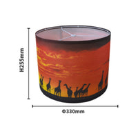 Giraffe Print Lampshade Decorative Drum Lamp Shade Easy Assembly Light Cover