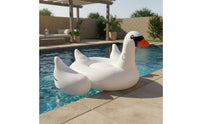 Material Inflatable Swan Raft Heavy Duty Giant Swan Pool Raft Holds Multiple Riders for Adults