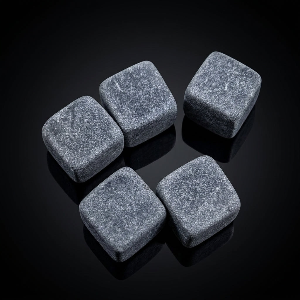 Whisky Stones for Chilled Drinks without Dilution, Premium Granite Chilling Stones for Men, Dad, Reusable Ice without Tongs, Home Bar Essentials