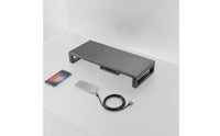 Space-Saving Monitor Stand with Drawer Stable Metal Monitor Riser Heavy-Duty Furniture Anti-Slip for Office Workers