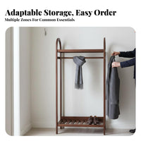 Vintage Inspired Foldable V-Shaped Frame Garment Rack Space Saving Hall Tree with Hanging Rod Unrestricted Standing Design Home Furniture Sturdy Construction for Apartment Dwellers, Homeowners, Families, Bedroom, Entryway, Dressing Room, Walk-in Closet