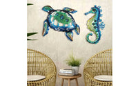 Metal Wall Art with Silhouette Weathered Silhouette Wall Decor Multicolor for Patio, Fence