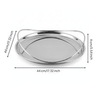 Serving Piece Silver Serving Tray Tabletop Decor Raised boarder Metal Frame