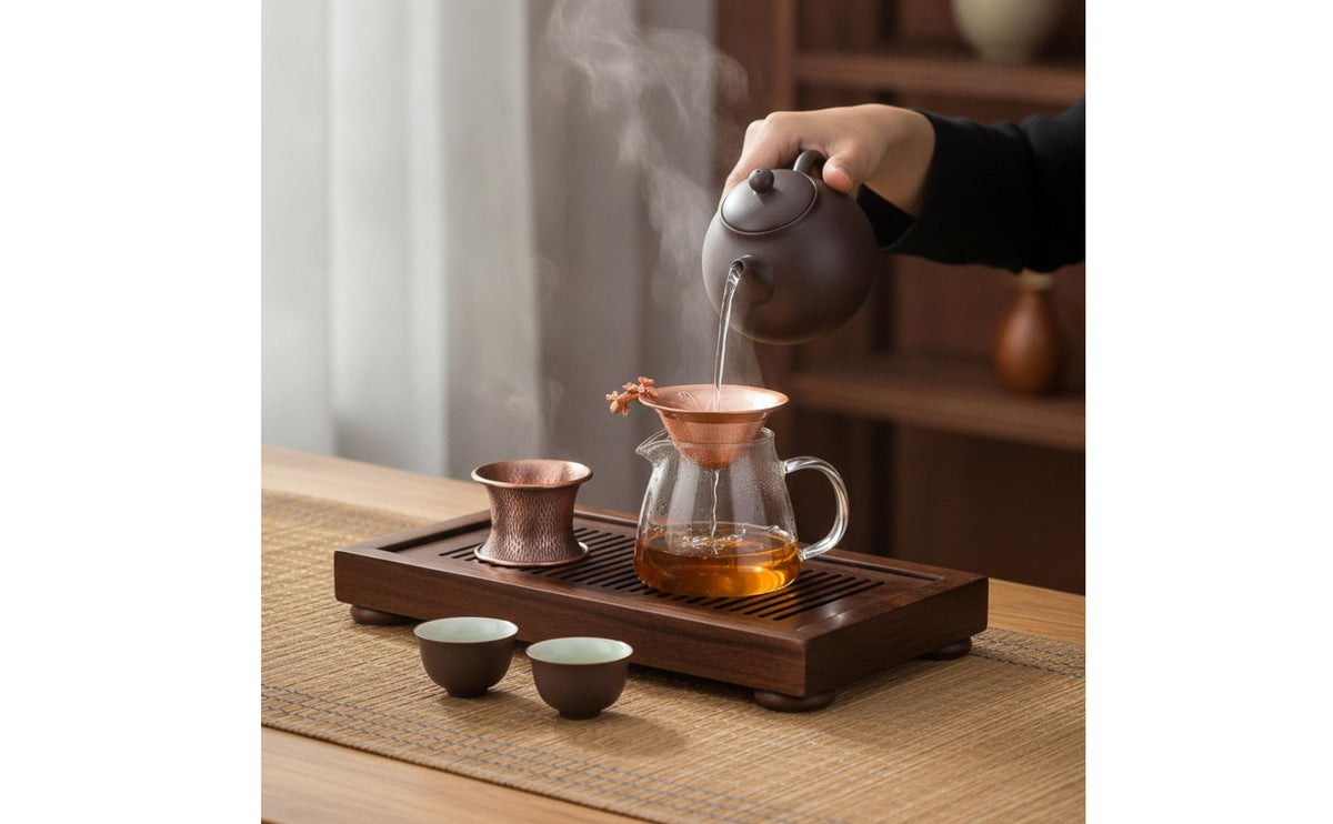 2 Pieces Tea Strainer with Holder Hammered Tea Strainer Bronze-Hued