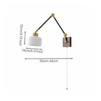 Foldable Swing Arm Wall Lamp Wooden Adjustable Bedside Lamp Vintage Design