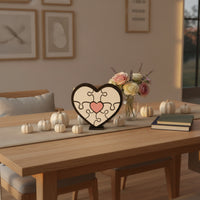 Personalized Gift Heart-Shaped Interlocking Sign Meaningful Keepsake Heart Interlocking Sign Easy to Display Engraved Name Plaque for Mothers, Grandmothers, Mother's Day, Thanksgiving