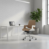 Mobile Office Chair with Arms Height Adjustable Modern Computer Chair Minimalist Style for Conference Room