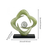Abstract Openwork Sculpture Base Jade Crystal Ornament Shiny Finish Jade Look Ornament