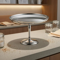 Dessert Platter with Pedestal Circular Base Stainless Steel Dessert Stand