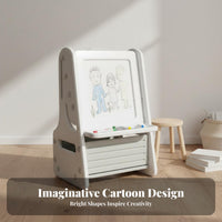 Easy to Clean Multifunctional Kids Art Station Rounded Safety Edges Toddler Craft Desk Easel Safe Convertible Kids Art Easel Desk Stable Triangular Structure for Toddlers, Preschoolers, Playroom, Bedroom, Nursery, Daycare