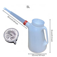 Oil Dispensing Jug Dustproof Cap Long-Spout Oil Jug Kitchen Container Mesh Filter Side Handle