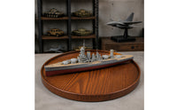 Round Display Base with Raised Wooden-Rim Base-Grain Wooden Display Base Art Pedestal Pedestal for Hobbyists, Collectors, Miniature Scenes