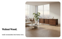 Slatted Door Credenza mid-1900sera Modern Media Console Minimalist Design Storage Cabinet for Homeowners, Families, Living Room, Home Decor, Entryway