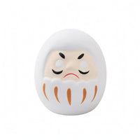 Stylized Face Daruma Figurine Matte Finish Daruma Doll Cartoon-Style Ceramic Figurine Display Piece