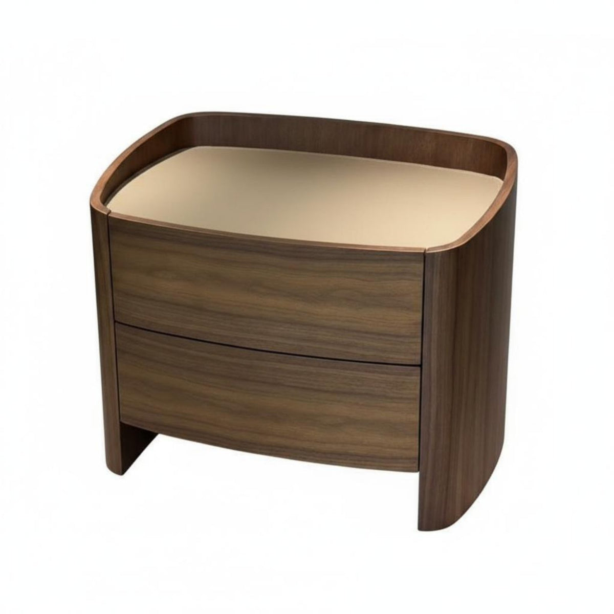 Double-Door Storage Oval Cabinet with casters Italian design Nightstand Space-Saving Bedside Table Multi-Purpose for Apartment Dwellers, Interior Design aficionados, Homeowners, Small Spaces, Dorm Room, Home Office