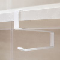 Pale Metal Kitchen Roll Holder, No-Drill Hook Kitchen Towel Holder, Under Cabinet Space Saving Paper Towel Dispenser