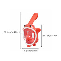 Food-Grade Silicone Kids Full Face Snorkel Mask Anti-Fog Full Face Dry Snorkel Mask Snorkeling Gear for Boys, Girls, Swimming Pool, Beach, Vacation