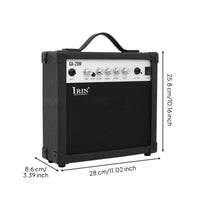 Metal and Wood Cabinet Portable Guitar Amp Carry Handle Guitar Practice Amp Headphone Jack Audio Equipment
