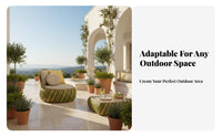 4 Pieces Woven Design Round adjustable Daybed Weather-withstandant Outdoor Furniture Waterproof Patio Seating Thickly Padded pads for Hotel Owners, entertainers, Garden, Balcony, Courtyard, Backyard